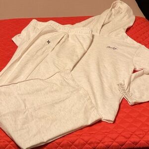Hurley Light Cream Hoodie and Wide Leg Pants